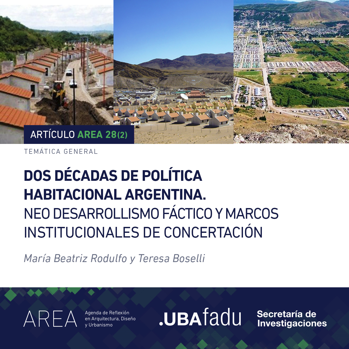 Portada de Articulo de Rodulfo y Boselli AREA 28(1)