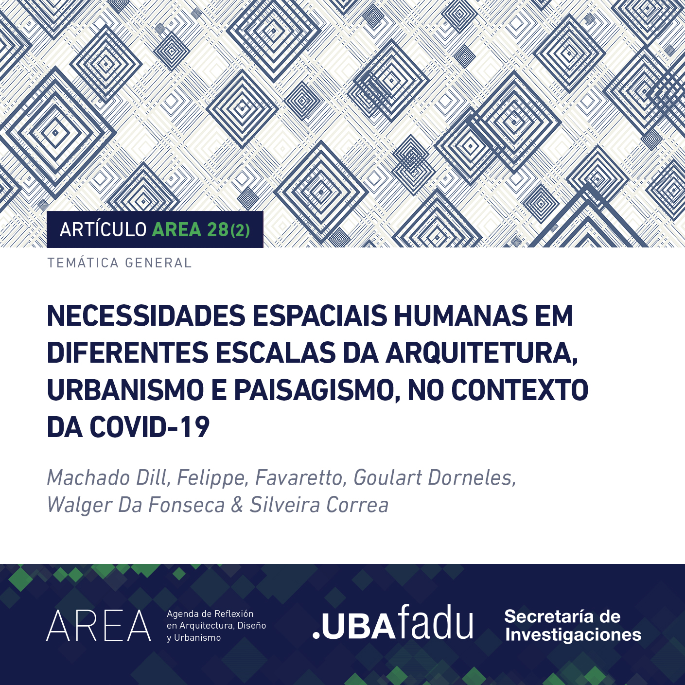 Portada de Articulo de Machado Dill et al AREA 28(1)