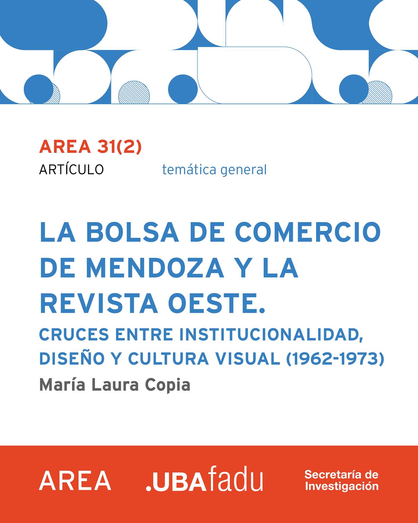 Flyer del artículo de María Laura Copia para AREA 31(2)
