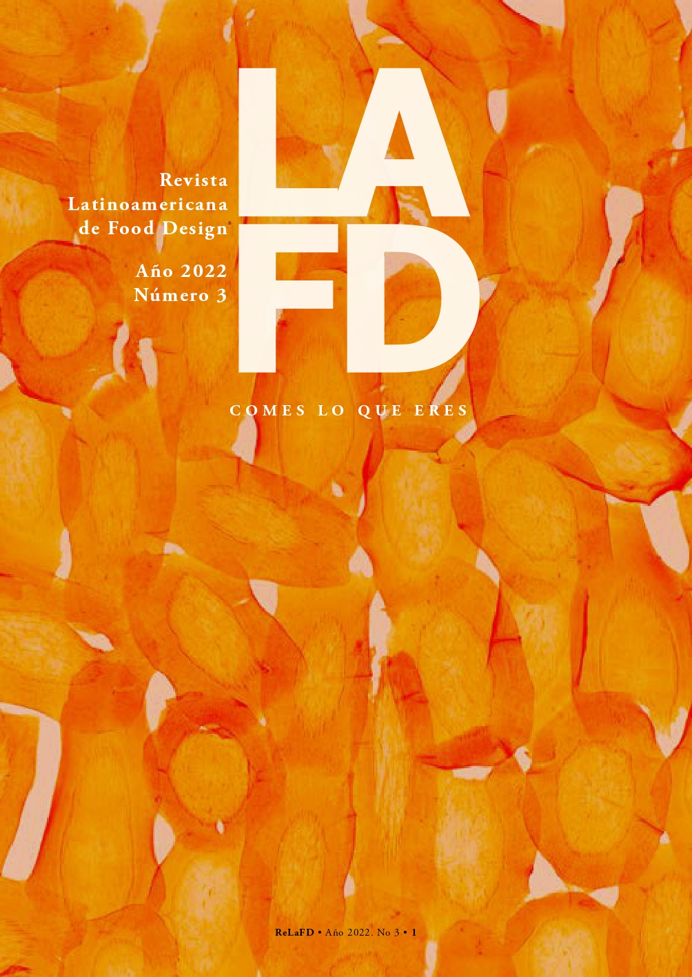 Portada del N° 3 de la Revista Latinoamericana de Food Design. Obra Bocados Visuales Autor  Matilde Lombardi,  2022.