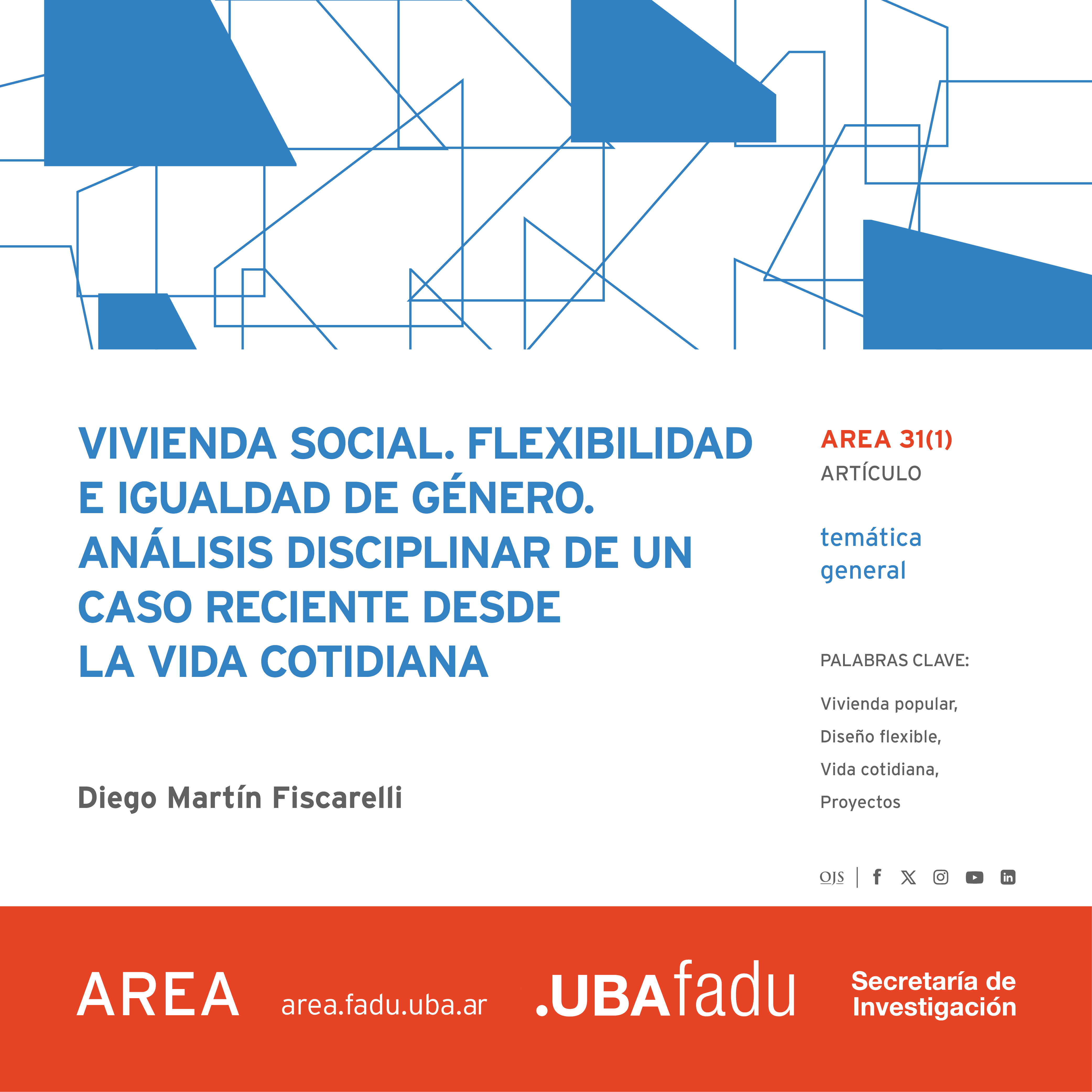 Flyer del artículo de Diego Martín Fiscarelli para AREA 31(1)